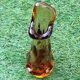 1970s Vase / Soliflore Thick colored and mouth-blown glass