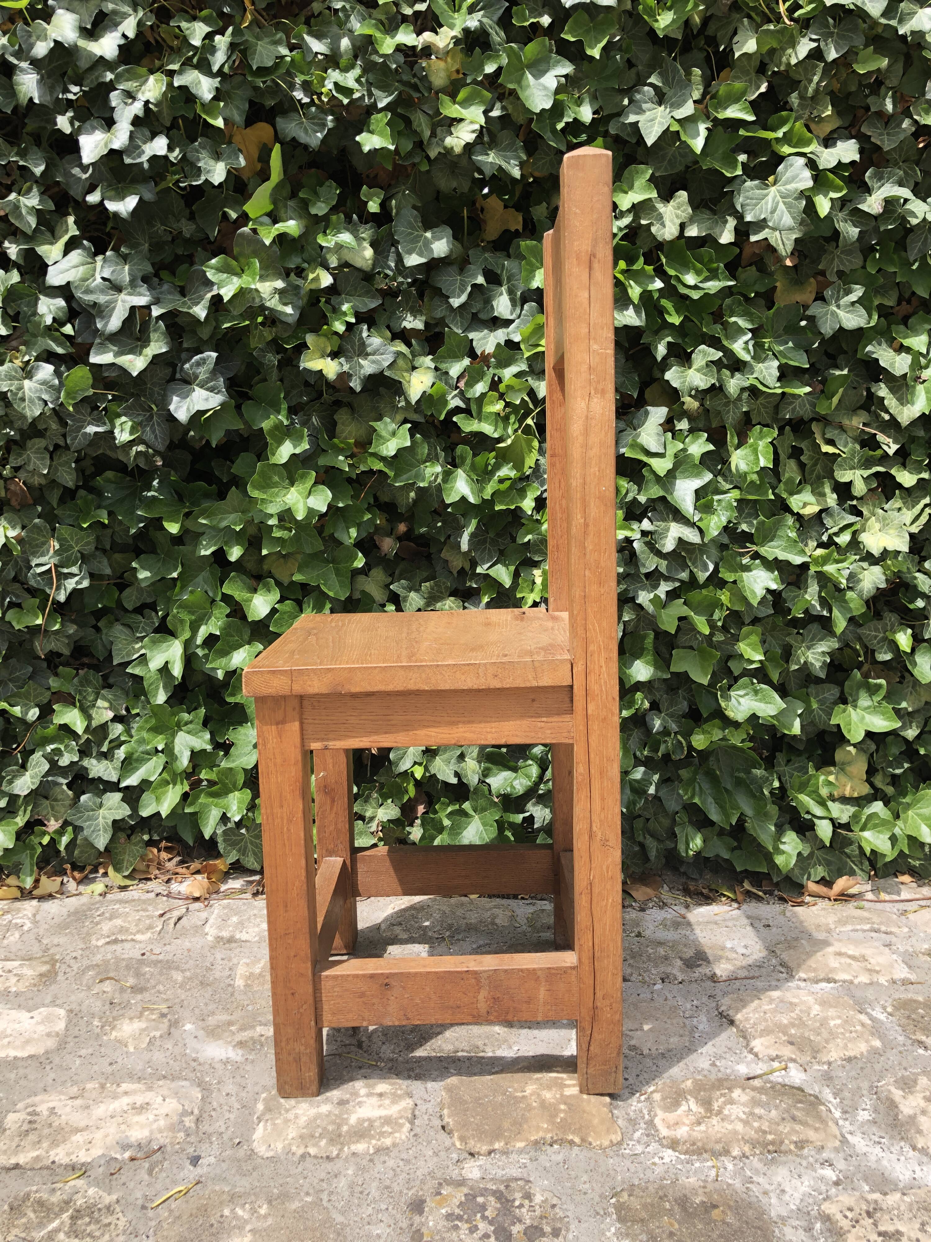 6 solid oak chairs