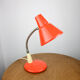 Adjustable Desk Lamp in Orange Painted Metal and Chrome-Plated Spiral Arm, 1970s