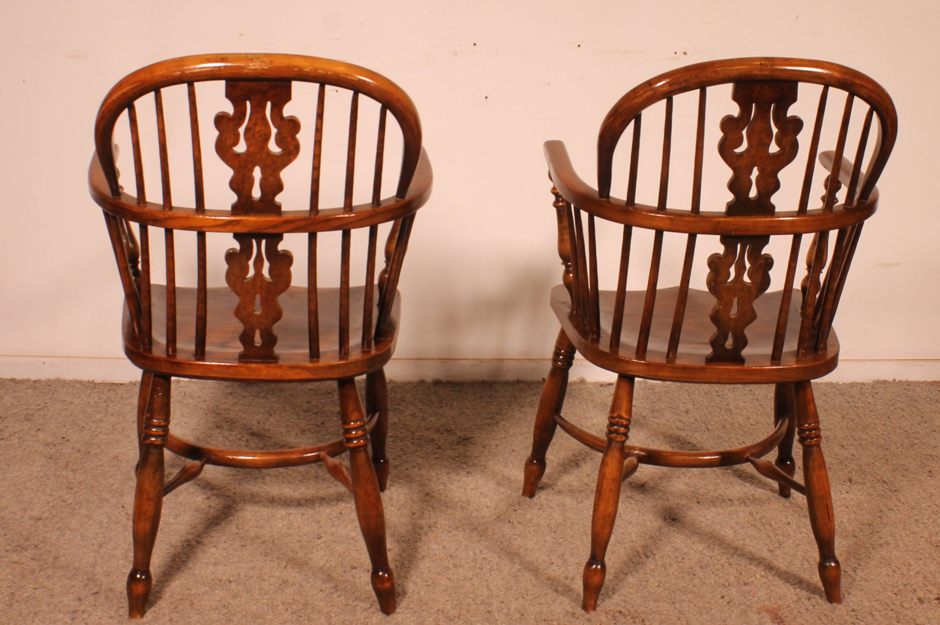 Pair of English Windsor Armchairs
