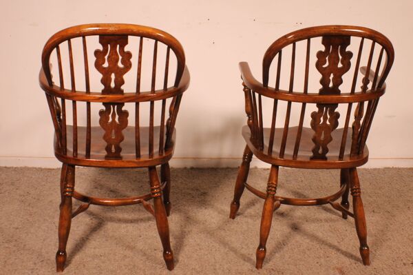 Paire De Fauteuils Windsor Anglais