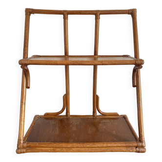 70s rattan wall shelf