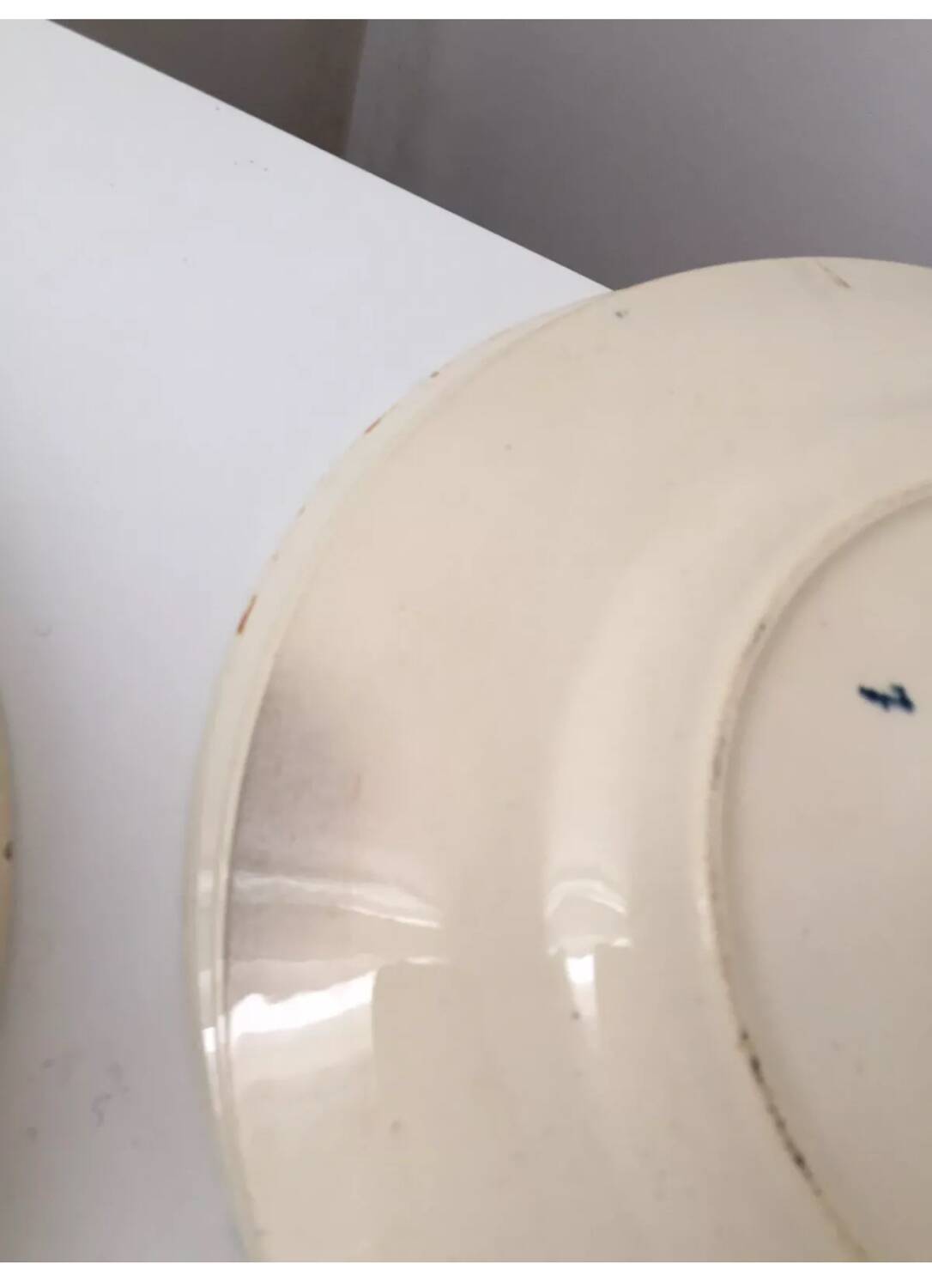 Ensemble de 7 assiettes Terre de Fer Rhodes Longwy XIX