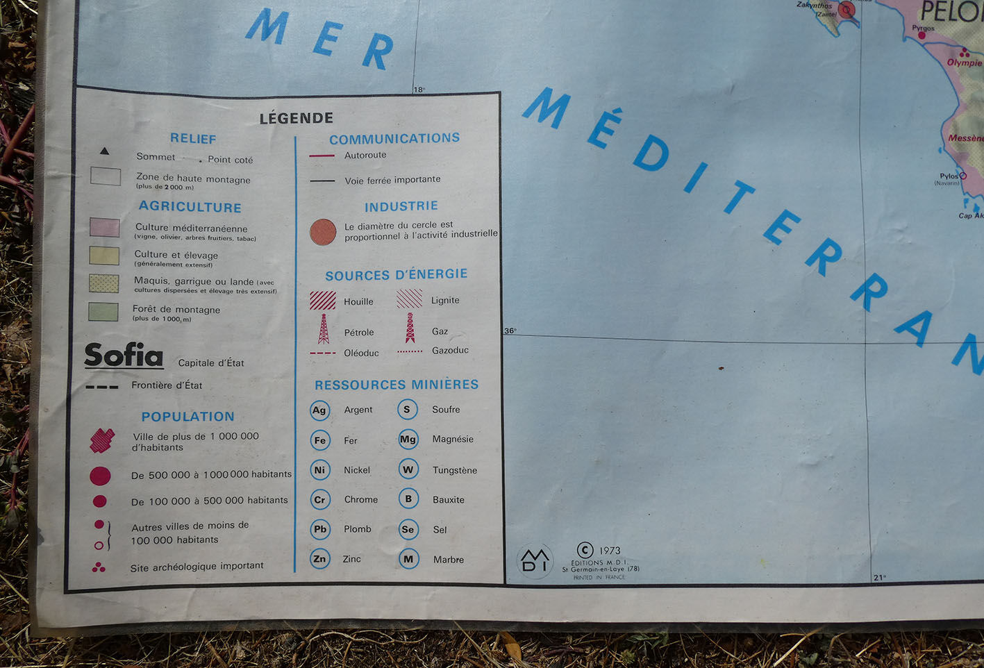 Vintage MDI "Country Balkaniques Poland - Czechoslovakia" school map