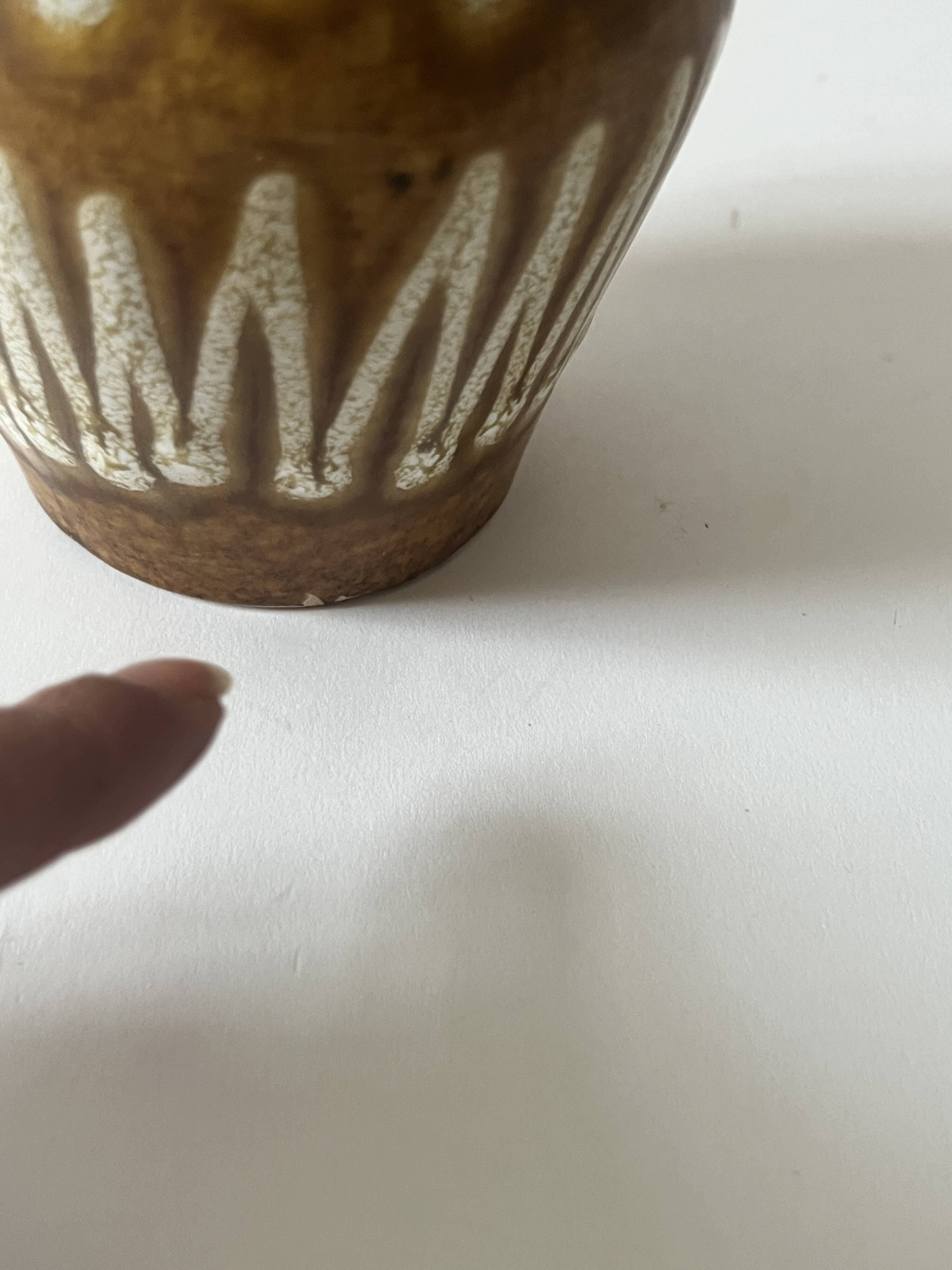 Scandinavian glazed and numbered ceramic vase, West Germany 1970
