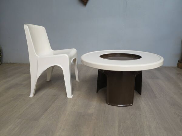 Table et chaise vintage Gilac années 70