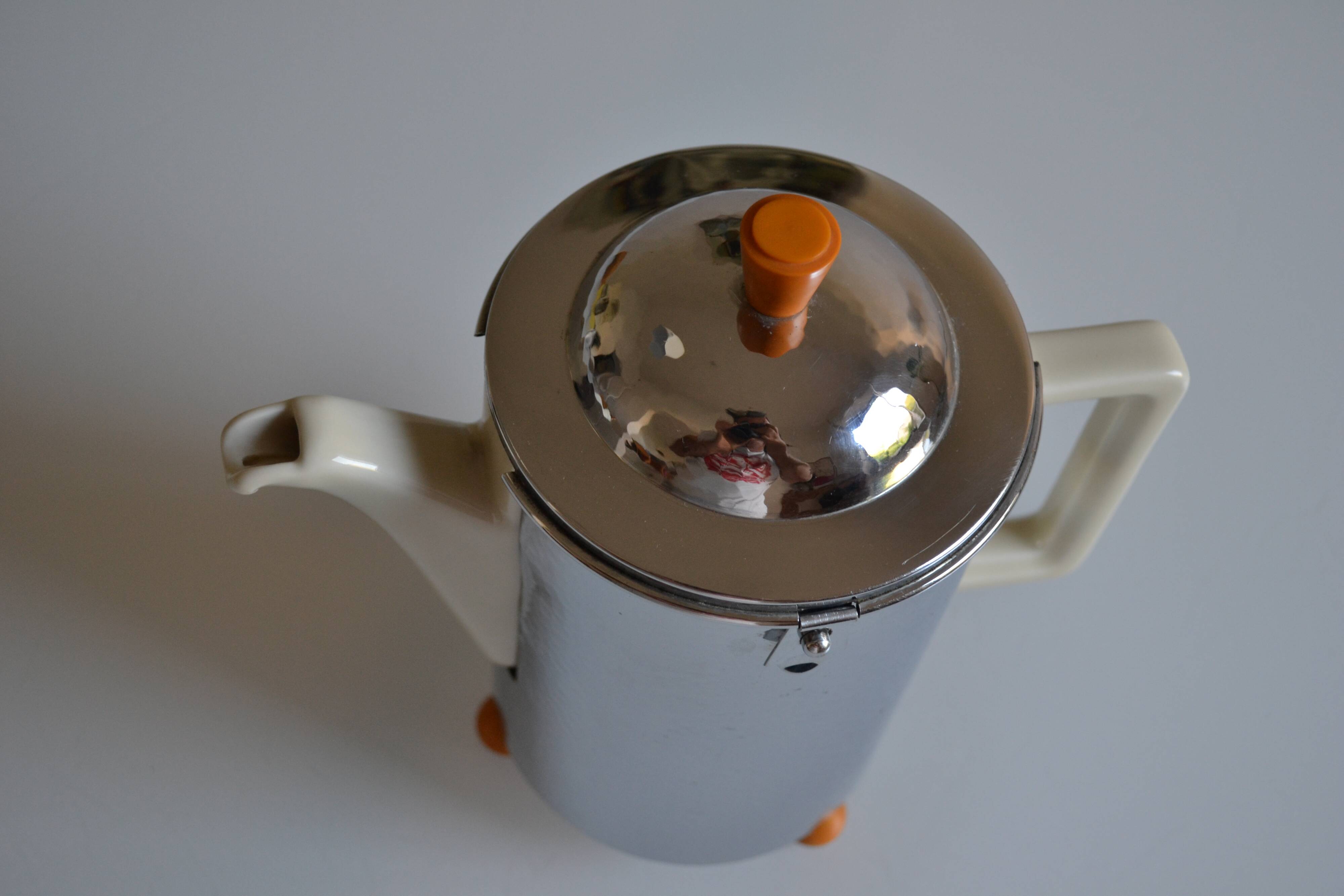 WMF Bauscher Weiden Germany 1930 Art Deco Bauhaus Teapot 1 liter