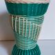 Glass vase and braided scoubidou thread 50s