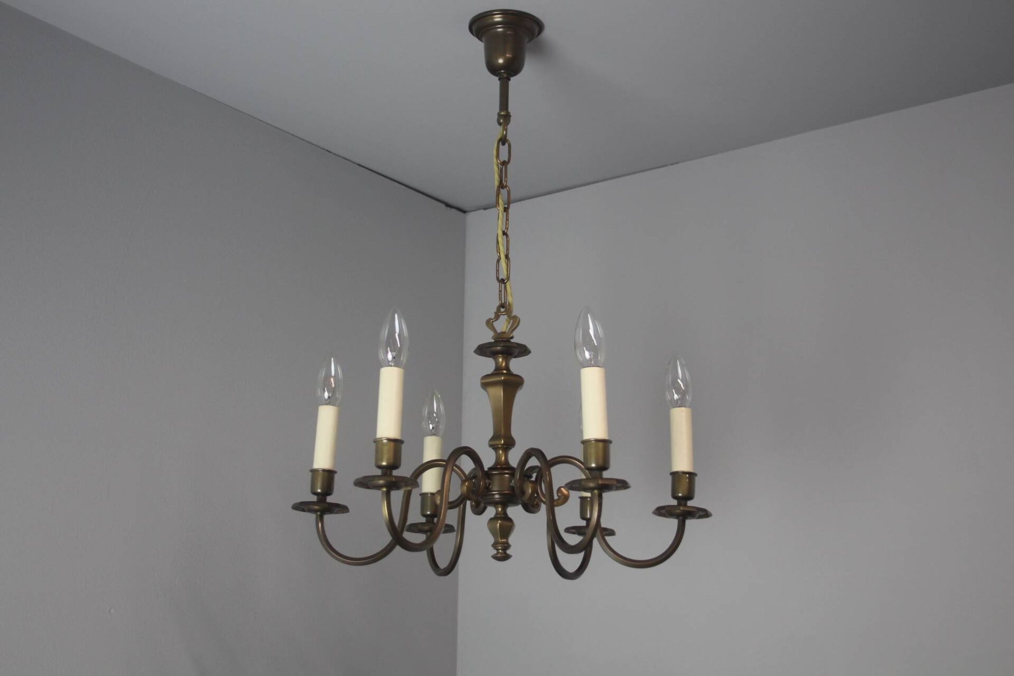 Vintage six-arm chandelier, 1970's.