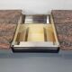 Vintage granite, chrome metal and black melamine coffee table with bar