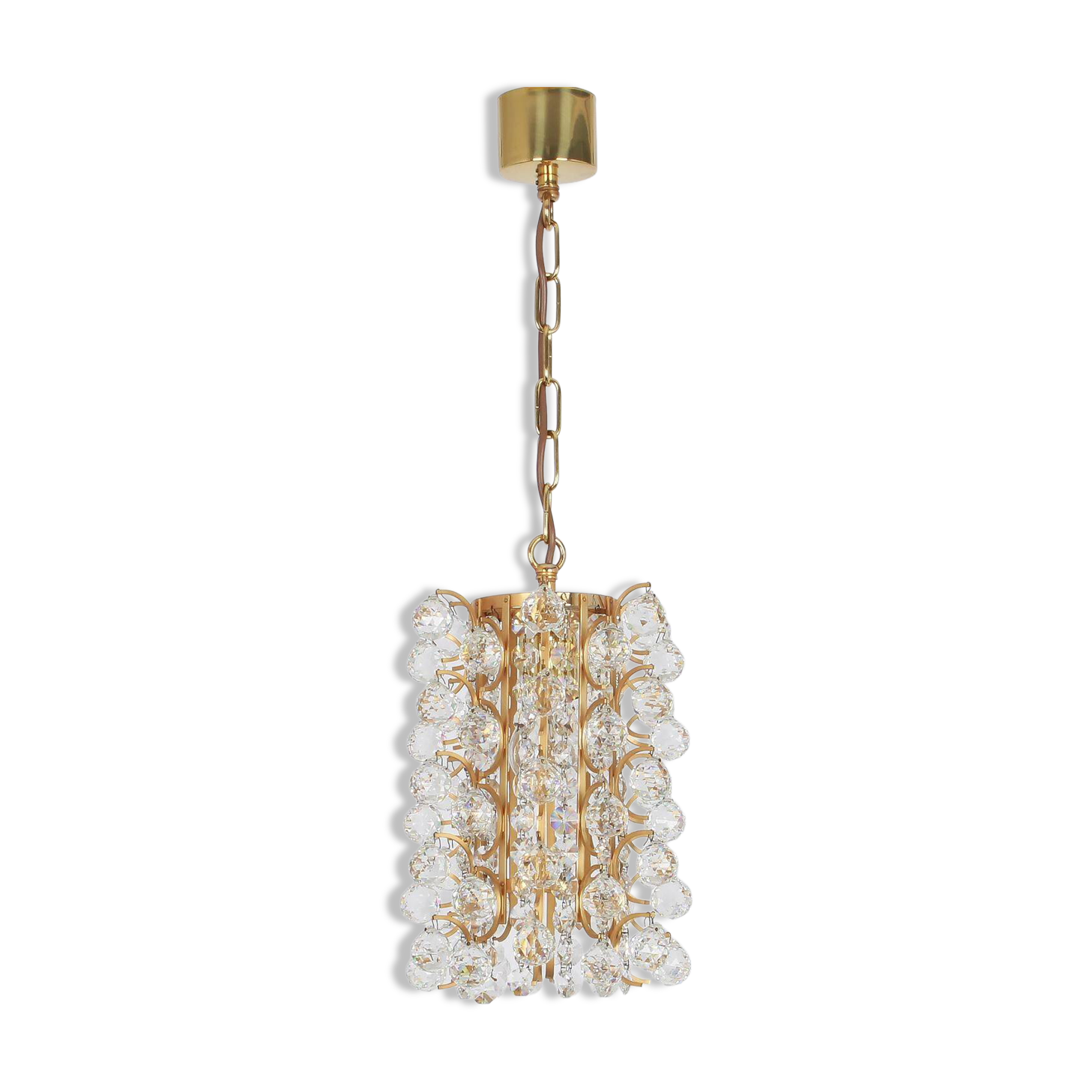 Small golden brass pendant by Christoph Palme, Germany, 1970s.