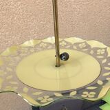 Brass and yellow glass hanging lamp