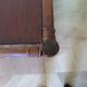 Retro side table - vinyl furniture - rattan and bamboo - 1980s