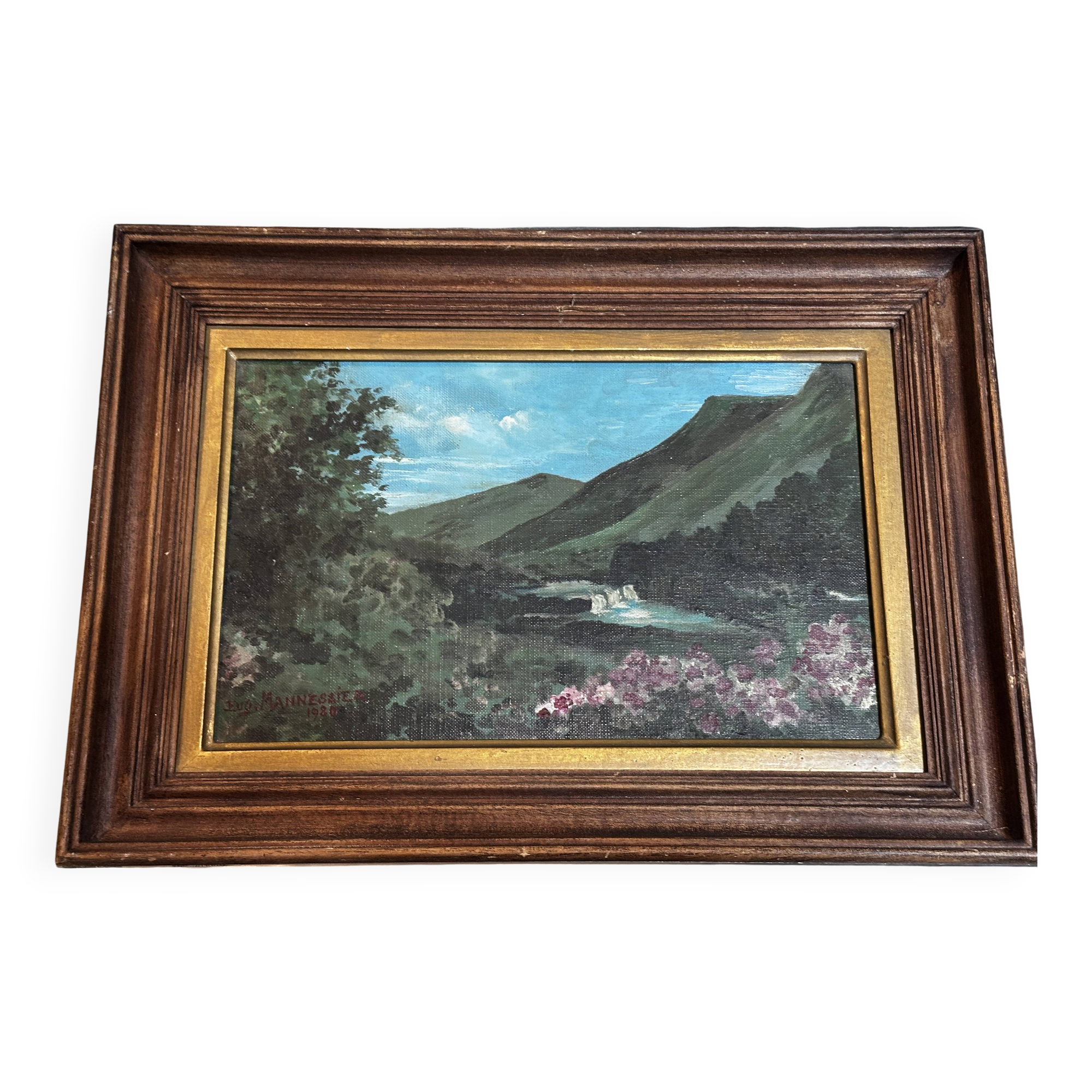 Eugène Mannessier - École de Paris - Paysage Montagne en été - Huile s