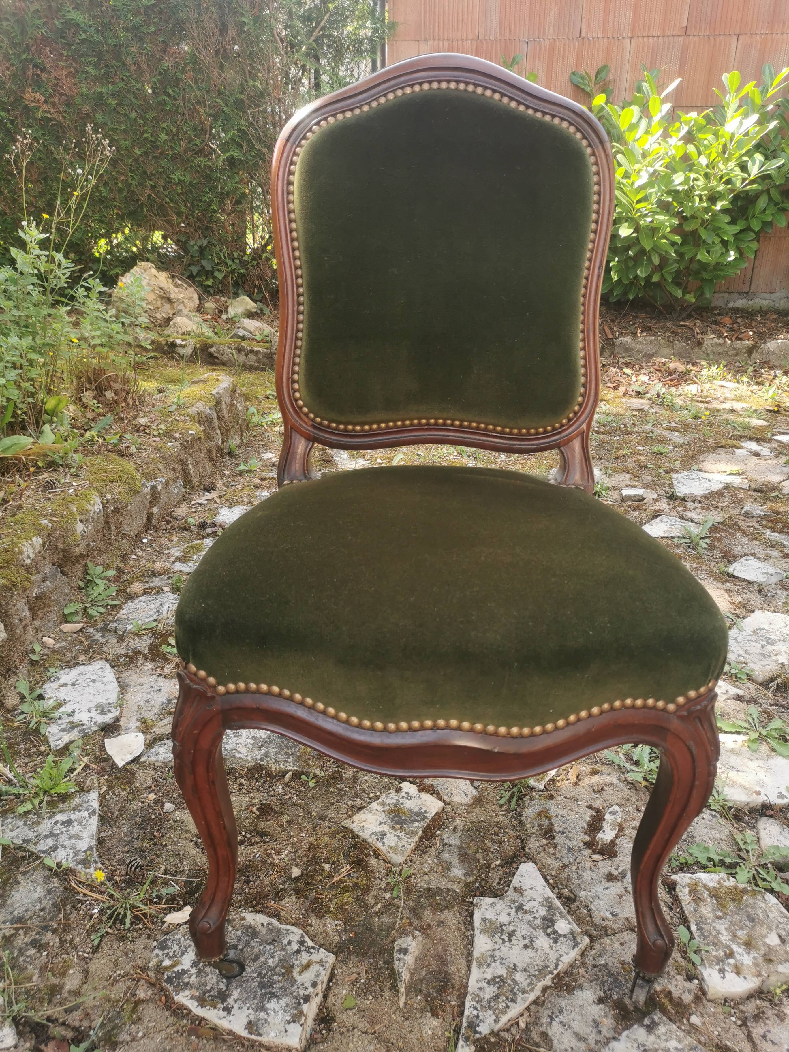 Two empire velvet chairs