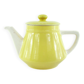 Yellow ceramic teapot - Villeroy & Boch France - vintage 1940s