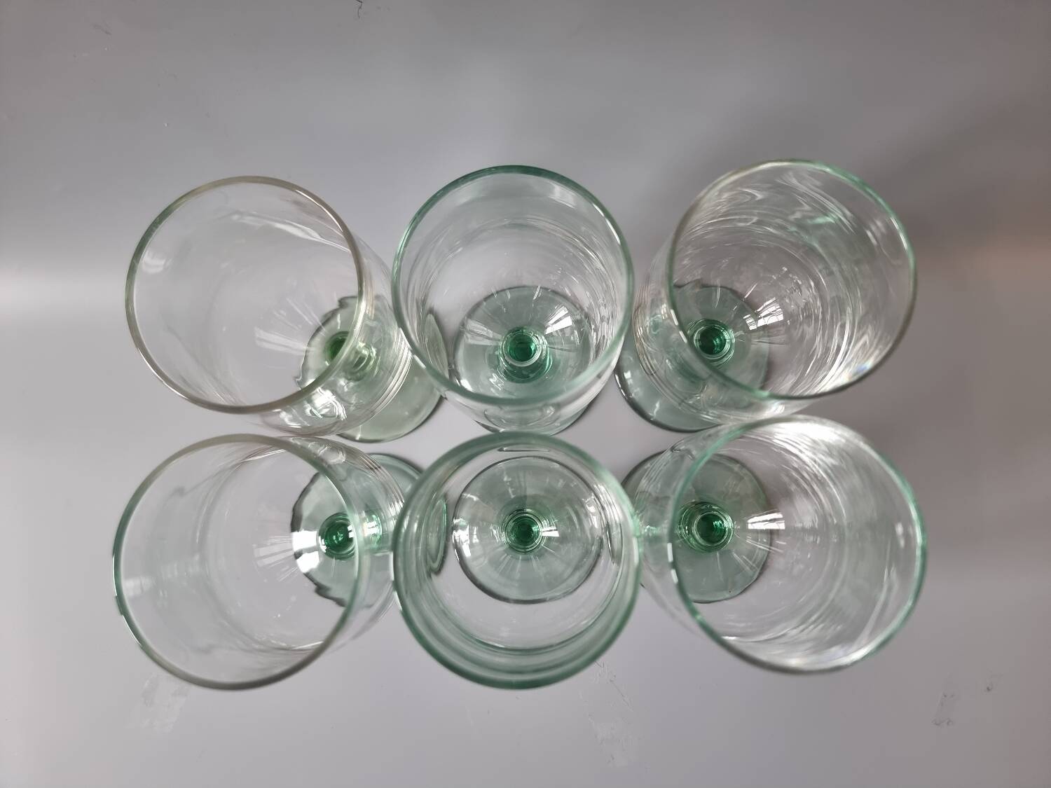 Green stemmed glasses