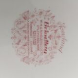 Red English porcelain dinner plate, Grindley, Staffordshire, England