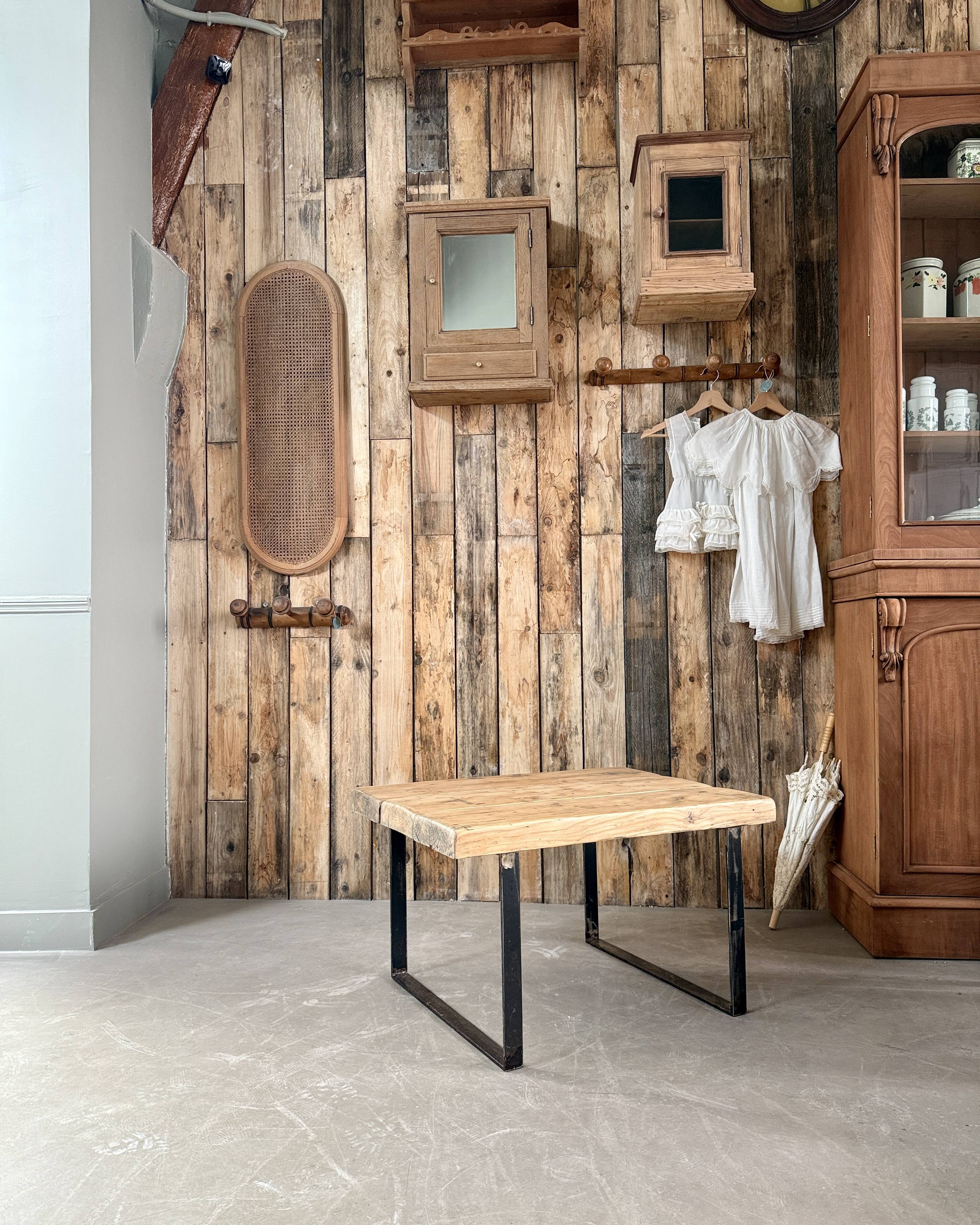 SNCF wood and metal coffee table