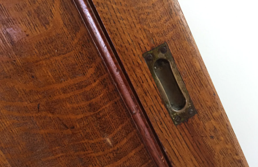 Pair of vintage oak sliding doors