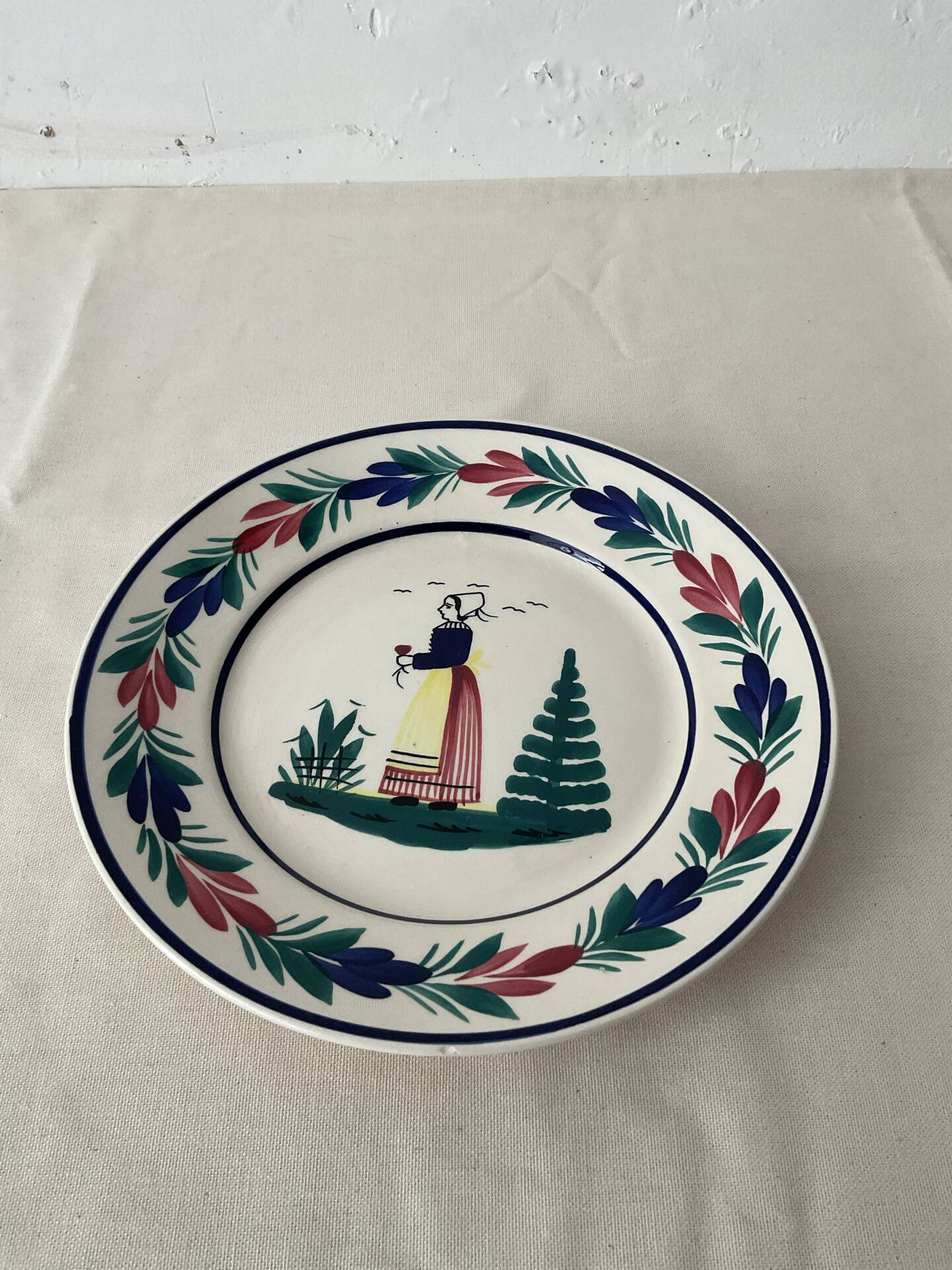 Henriot Quimper plate hand-painted