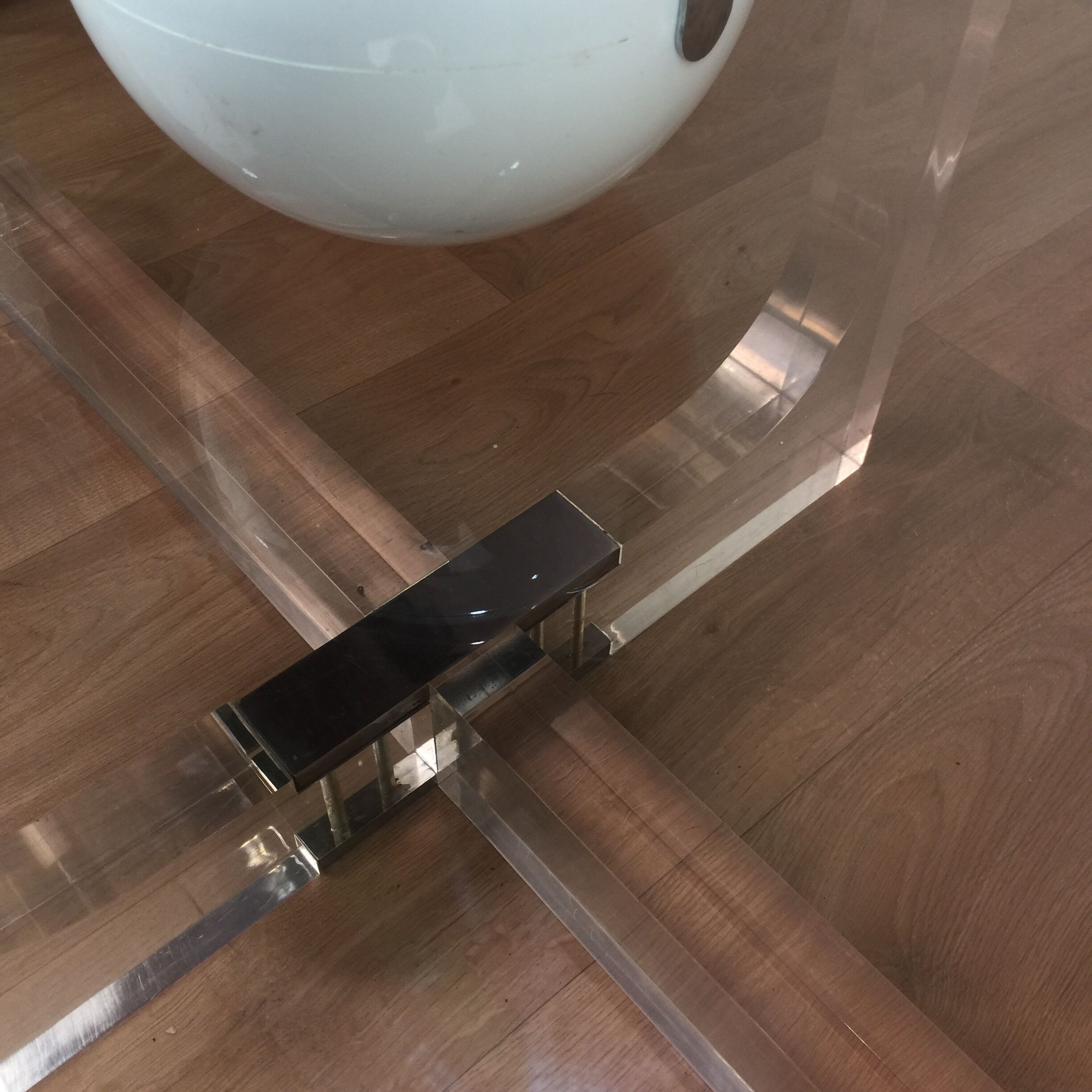 Michel Dumas Plexiglas coffee table circa 1970