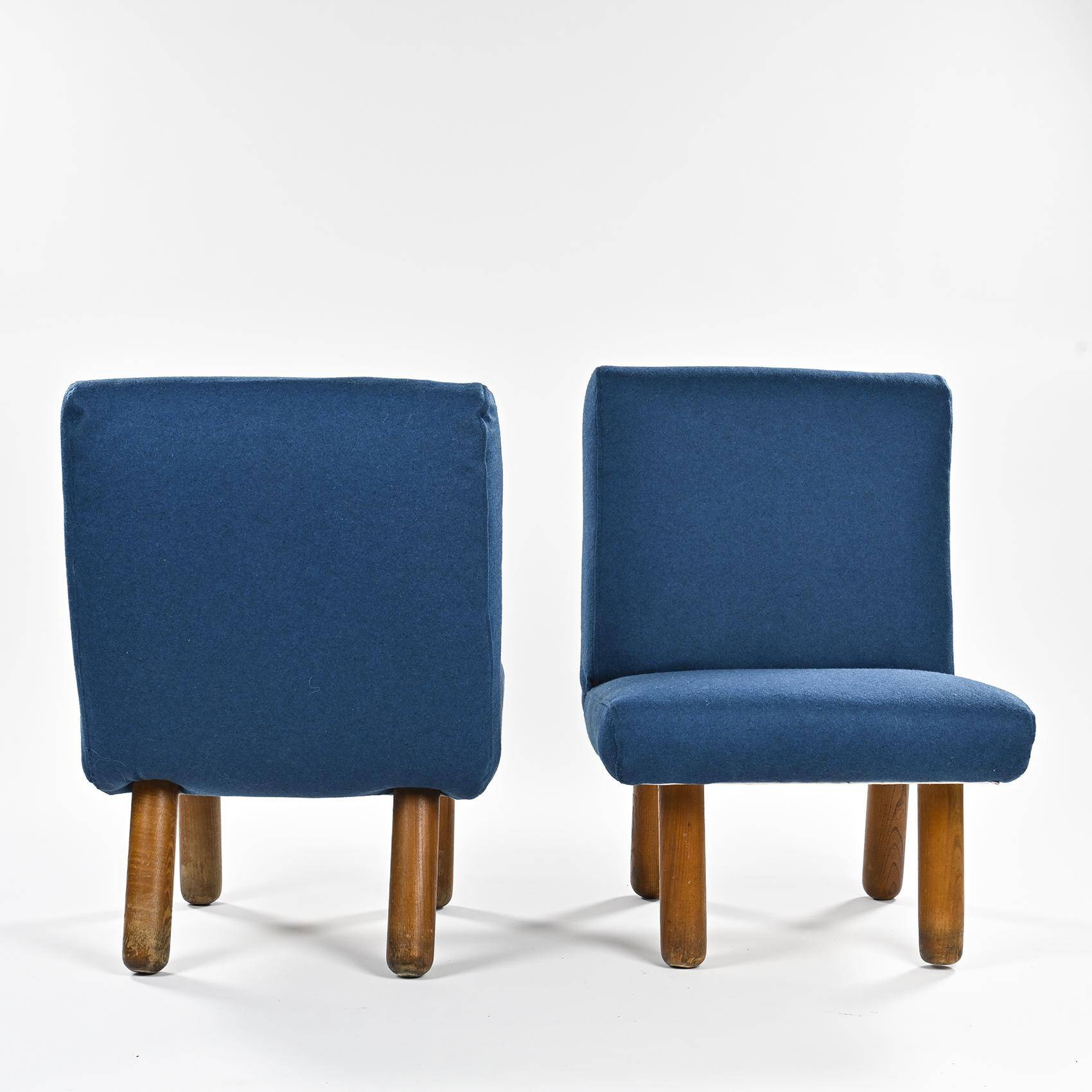 Paire de fauteuils en bois massif, La Plagne vers 1960