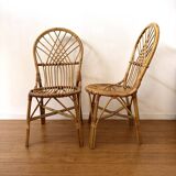 Pair of vintage 1960s rattan chairs