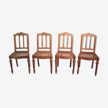 Set of 4 chairs Louis Philippe cherrywood XIX