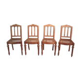 Suite de 4 chaises Louis Philippe en merisier XIXème