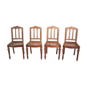 Set of 4 chairs Louis Philippe cherrywood XIX