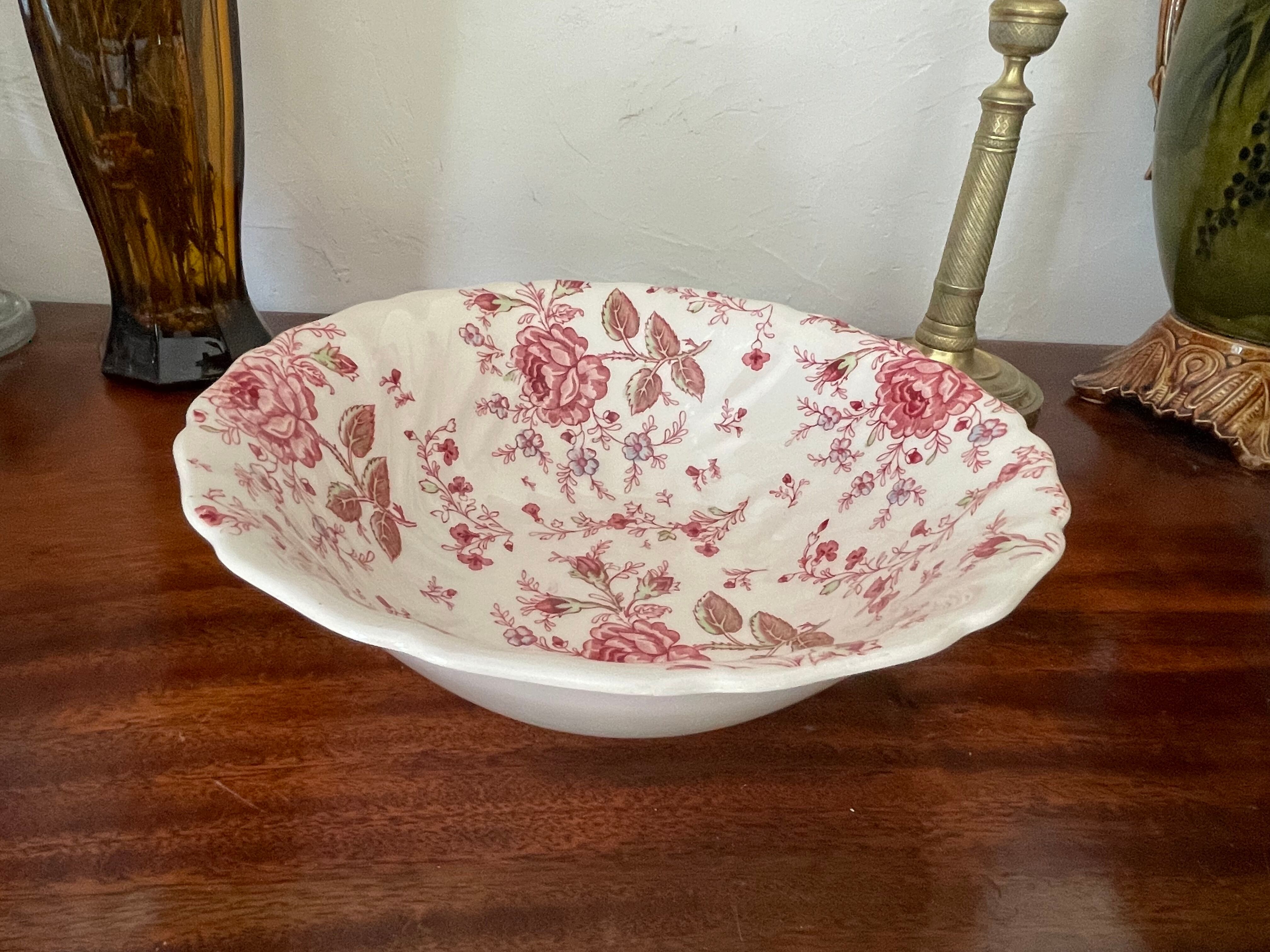 Hollow dish salad bowl Rose Chintz Johnson Brothers vintage