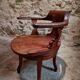 Antique wooden office chair – swivel captain's chair – walnut chair – early 1900s