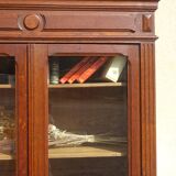Small oak display case, old glass