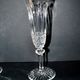 Saint-Louis set of 6 Tommy cut crystal champagne flutes signed H18.5