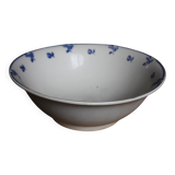 Blue salad bowl with Digoin Art Deco flowers