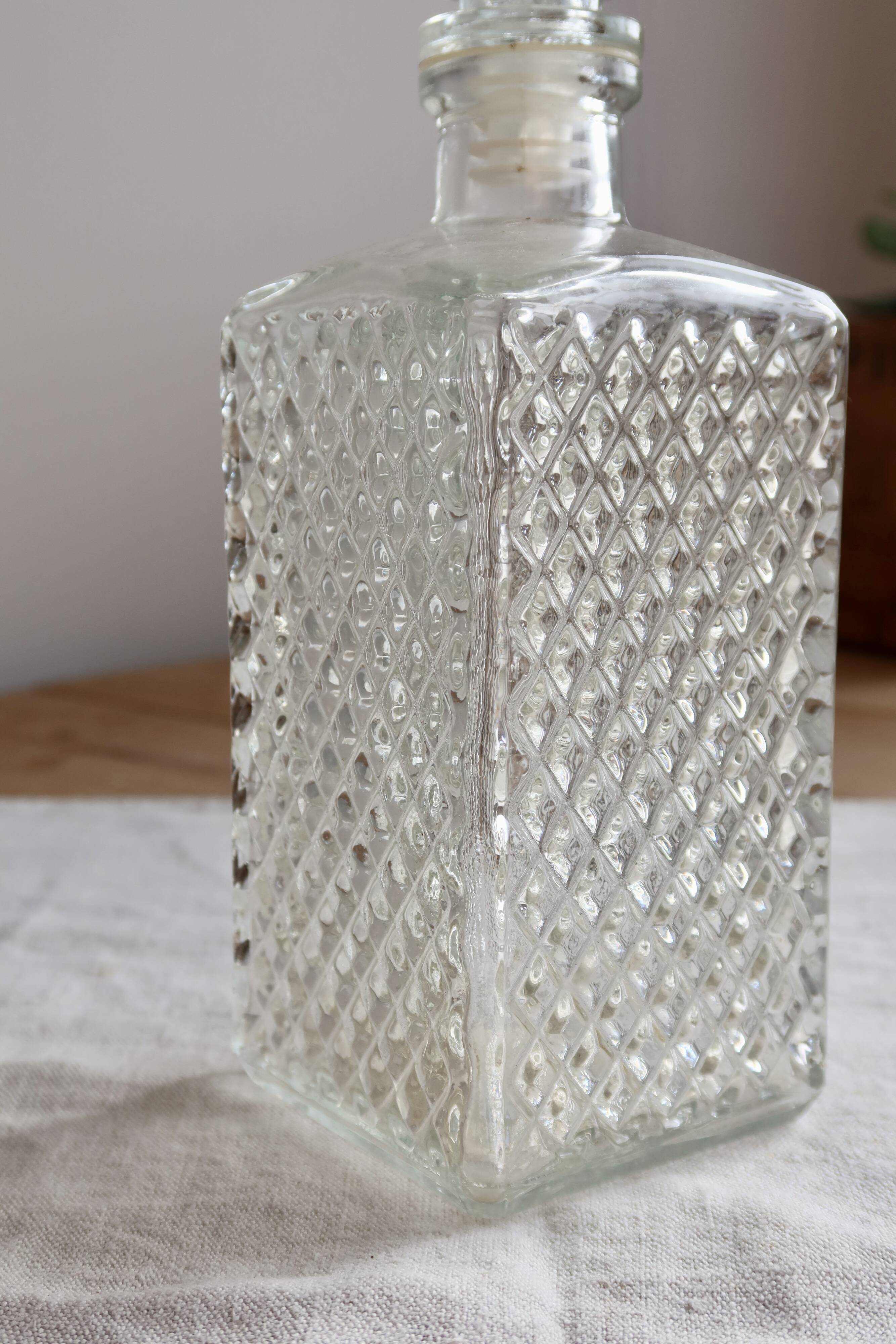 Vintage pressed glass whisky carafe