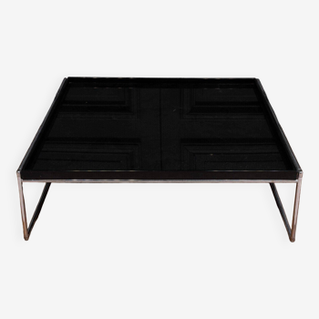 Coffee table by Kartell black top on chrome base