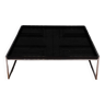 Table basse par Kartell plateau noir sur piètement chromé