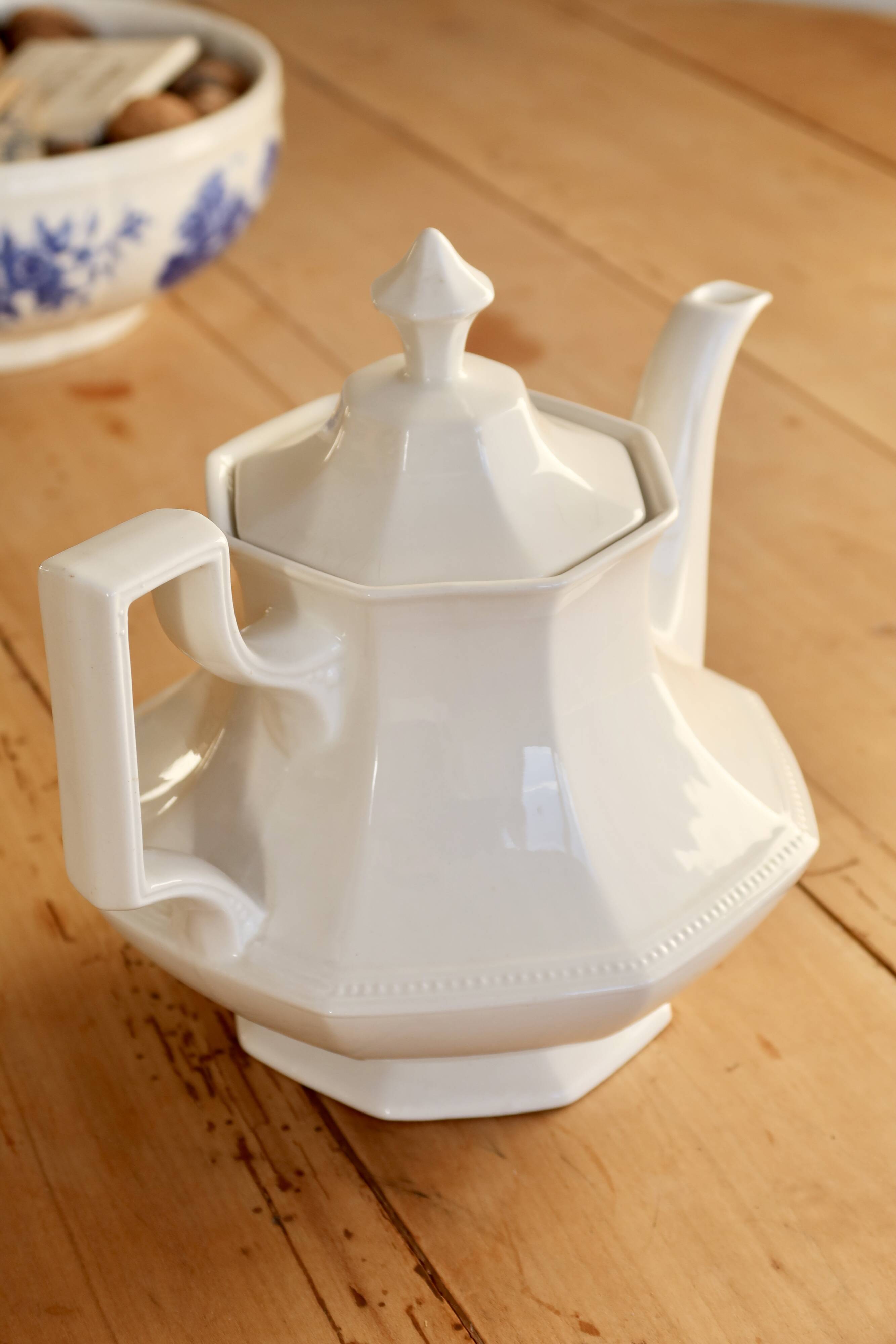 Small vintage porcelain jug Johnson Brothers with Pearl pattern.