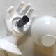 Ceramic and opaline wall lamp - 70's