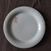 8 Longwy earthenware hotel plates 19th century initials RR