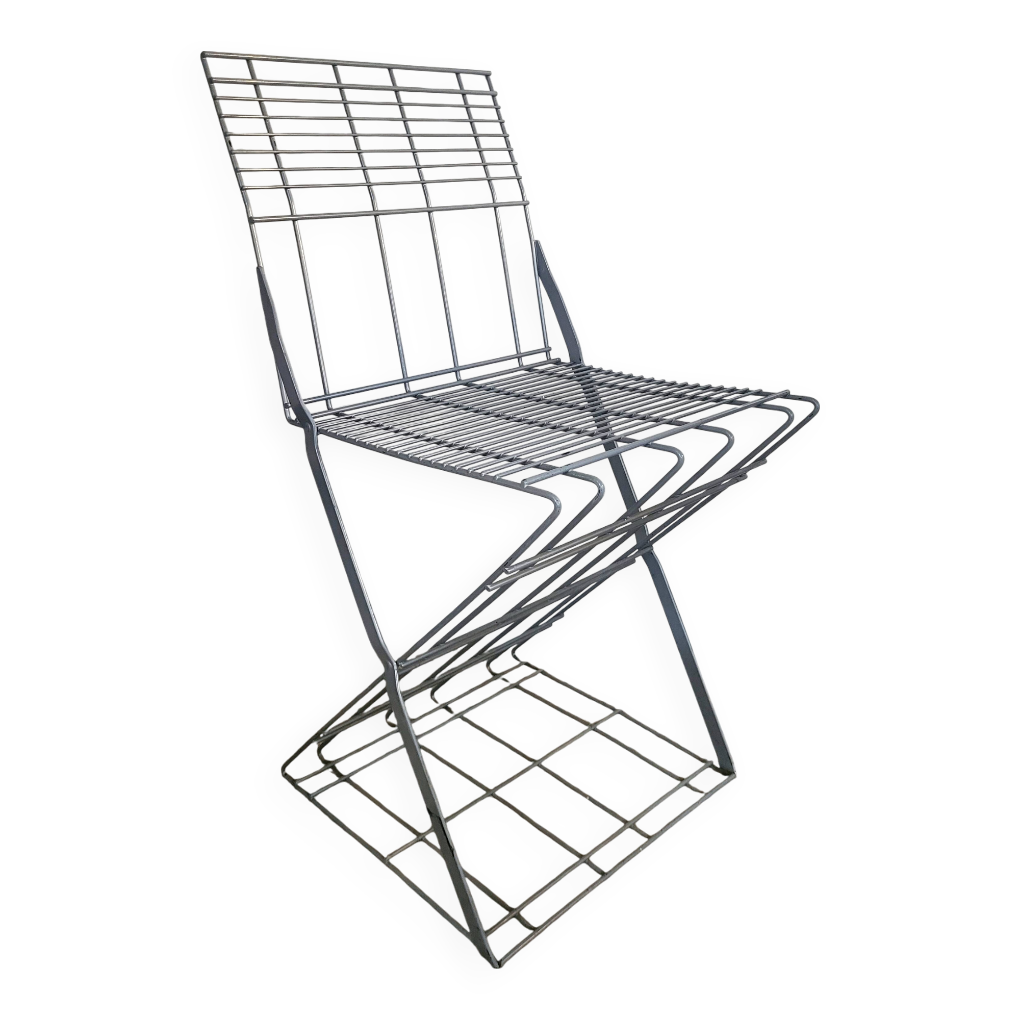 Chaise en métal Zig zag