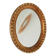Miroir ovale italien vintage en bois doré
