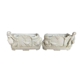 Pair old mini biscuit planters