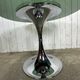 Tulip foot table with smoked glass top attributed to Gastone Rinaldi