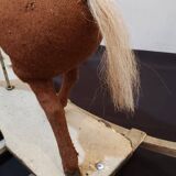 Rocking horse made of wood, fabric and natural horsehair, 1940-1950