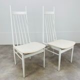 2 Scandinavian chairs with white bars from the 60s