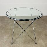 Chrome tripod side table by Angel Cerda