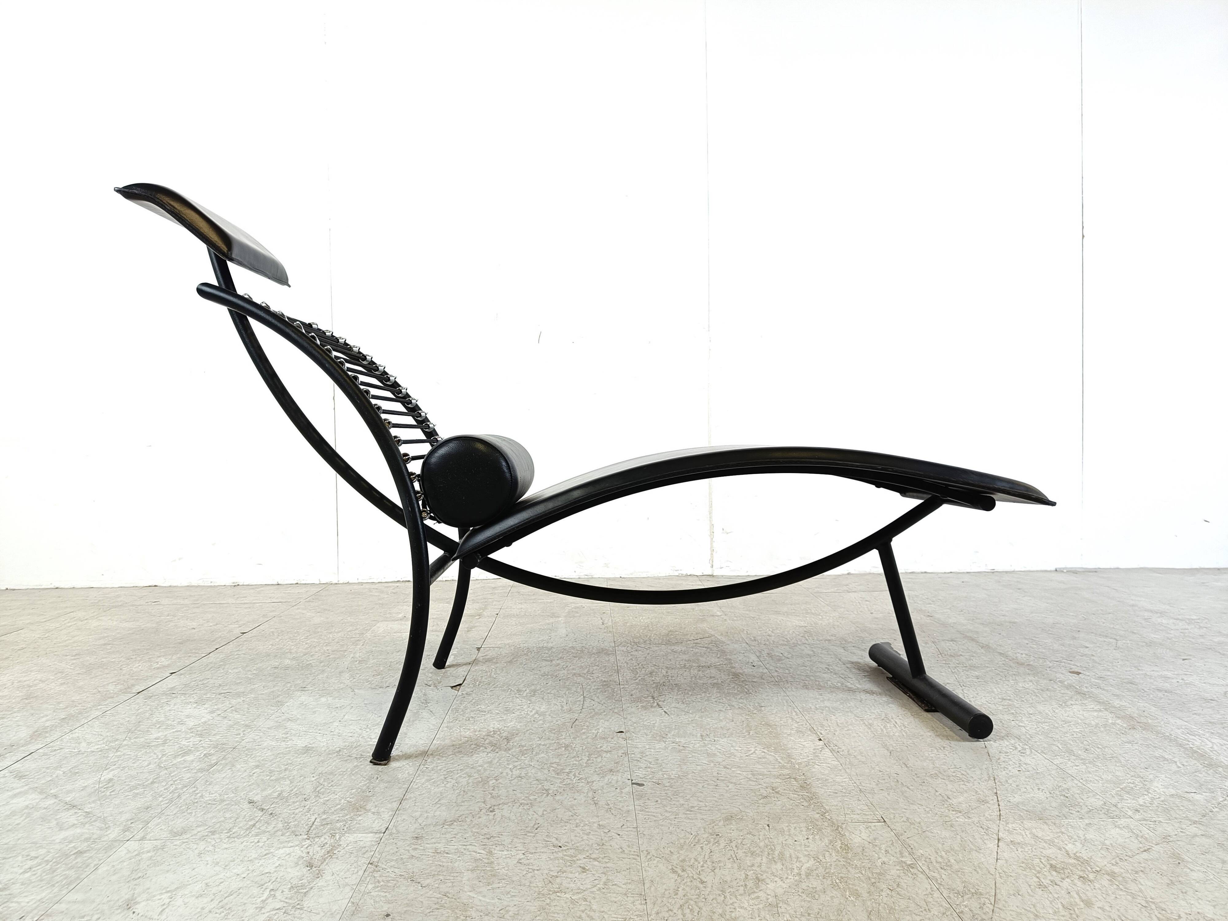 Vintage chaise longue in the manner of Rene Herbst, 1990s